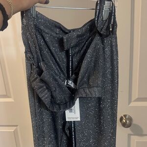 Silver Glitter dress pants with matching bralette